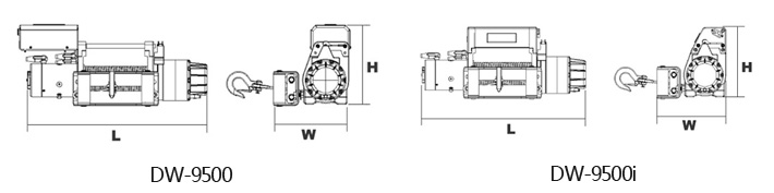 DW-9500(i)電動絞盤結構尺寸圖片