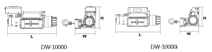 DW-10000(i)電動絞盤結構尺寸圖片