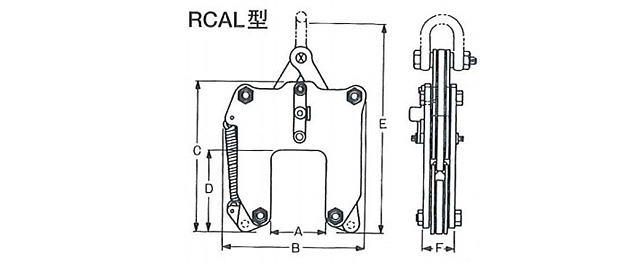 鷹牌RCAL型軌道夾鉗結構尺寸圖片